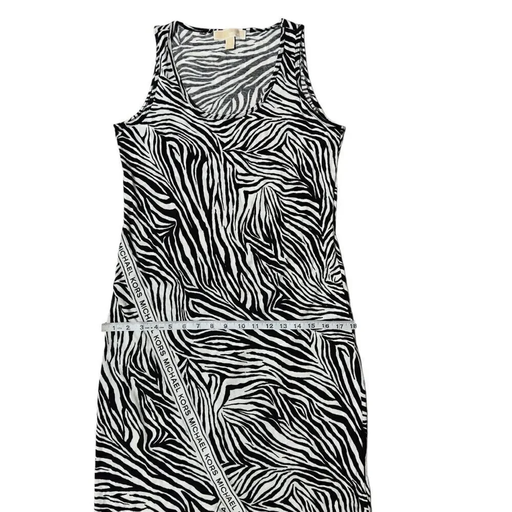 MICHAEL Michael Kors Black & White Zebra Sleeveless Jersey Dress MEDIUM - Picture 9 of 14